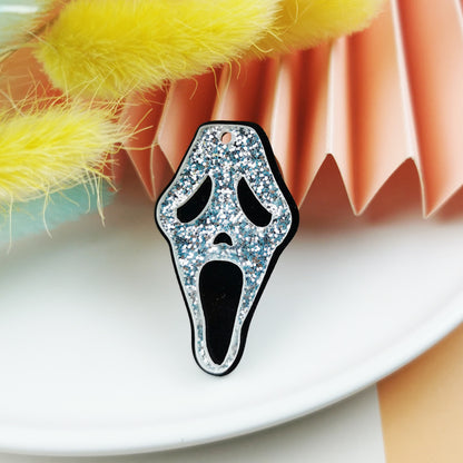 10PCS Arcrylic Pendants Skull Grimace Halloween Jewelry Making Findings Supplies DIY Pendants Doki Decor   