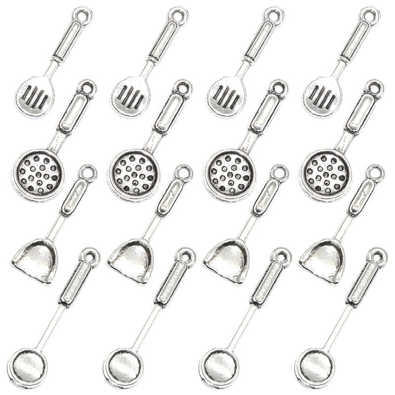 100PCS Alloy Pendants Mini Slotted Spoon Spatula For Jewelry Making Findings Supplies DIY Pendants Doki Decor   