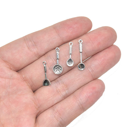 100PCS Alloy Pendants Mini Slotted Spoon Spatula For Jewelry Making Findings Supplies DIY Pendants Doki Decor   