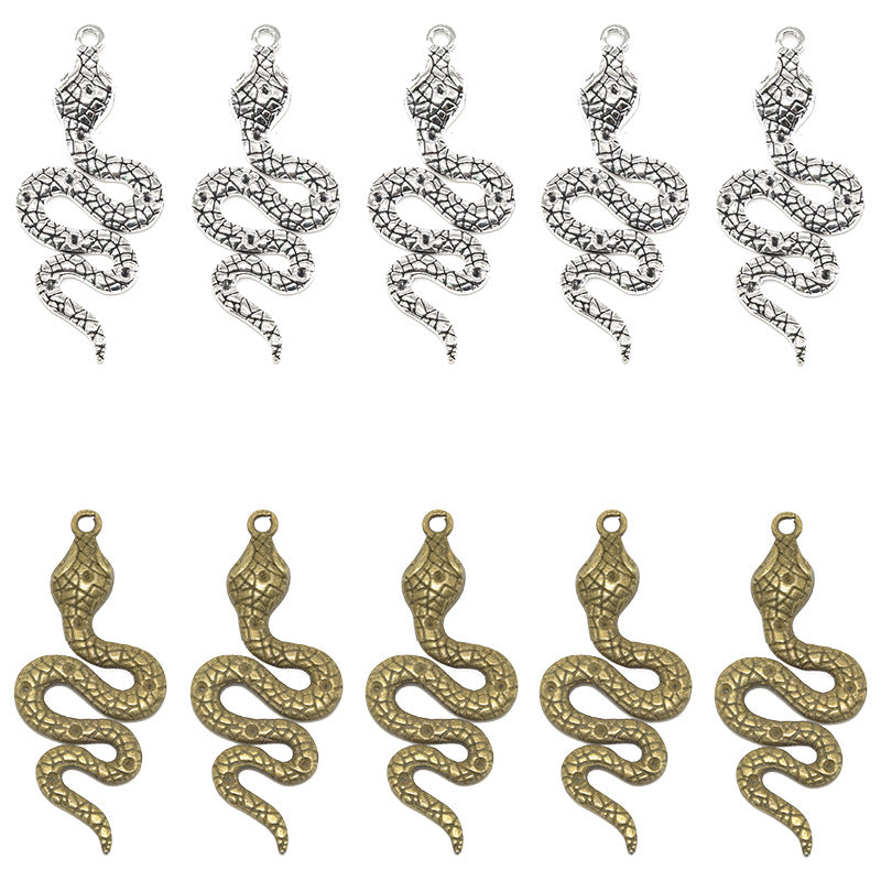 10PCS Alloy Pendants Snake For Jewelry Making Findings Supplies DIY Pendants Doki Decor   