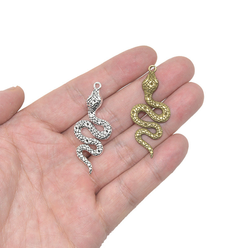 10PCS Alloy Pendants Snake For Jewelry Making Findings Supplies DIY Pendants Doki Decor   