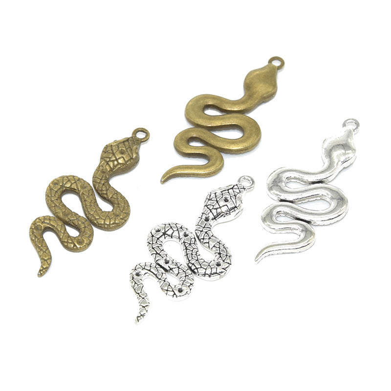 10PCS Alloy Pendants Snake For Jewelry Making Findings Supplies DIY Pendants Doki Decor   