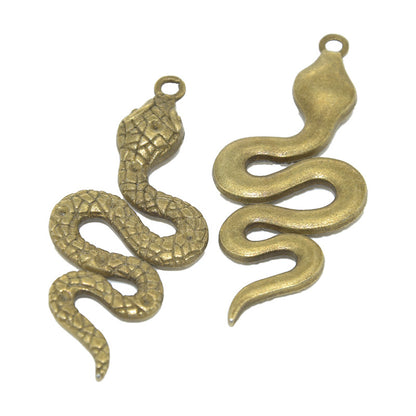 10PCS Alloy Pendants Snake For Jewelry Making Findings Supplies DIY Pendants Doki Decor Bronze  