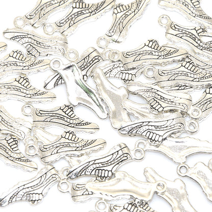 100PCS Alloy Pendants Sneakers Shoes Jewelry Making Findings Supplies DIY Pendants Doki Decor   