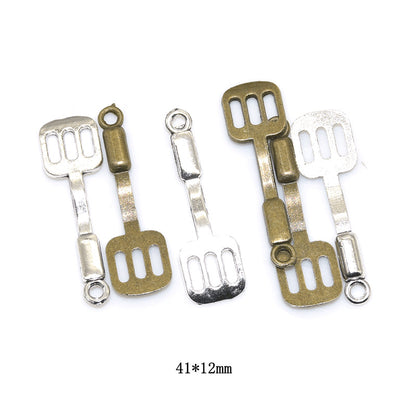 50PCS Alloy Pendants Spatula For Jewelry Making Findings Supplies DIY Pendants Doki Decor   