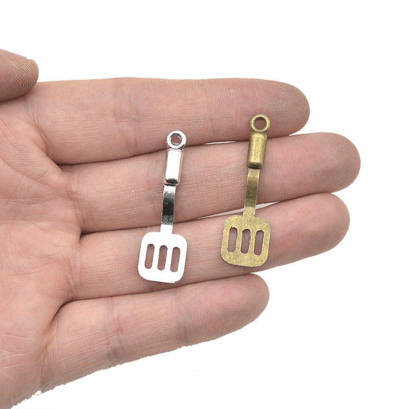 50PCS Alloy Pendants Spatula For Jewelry Making Findings Supplies DIY Pendants Doki Decor   