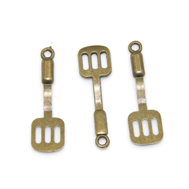 50PCS Alloy Pendants Spatula For Jewelry Making Findings Supplies DIY Pendants Doki Decor Bronze  