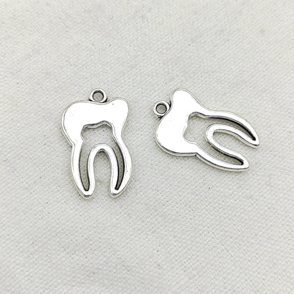 200PCS Alloy Pendants Tooth Jewelry Making Findings Supplies DIY Pendants Doki Decor   