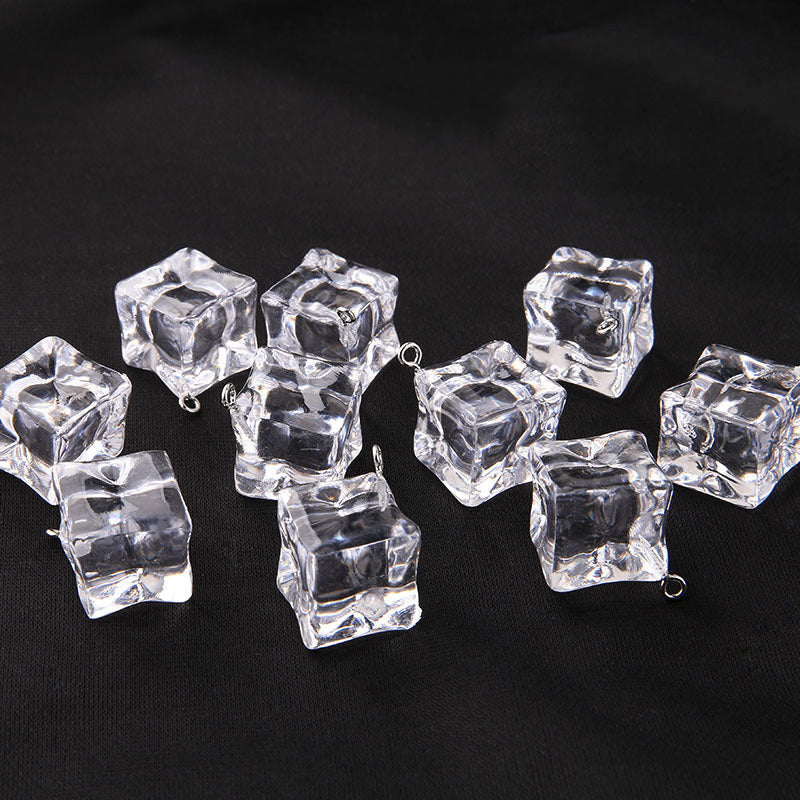 10PCS Resin Pendants Ice Cubes Irregular Transparent Jewelry Making Findings Supplies Pendants Doki Decor   