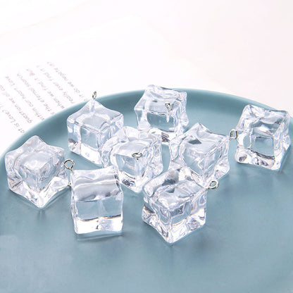 10PCS Resin Pendants Ice Cubes Irregular Transparent Jewelry Making Findings Supplies Pendants Doki Decor   