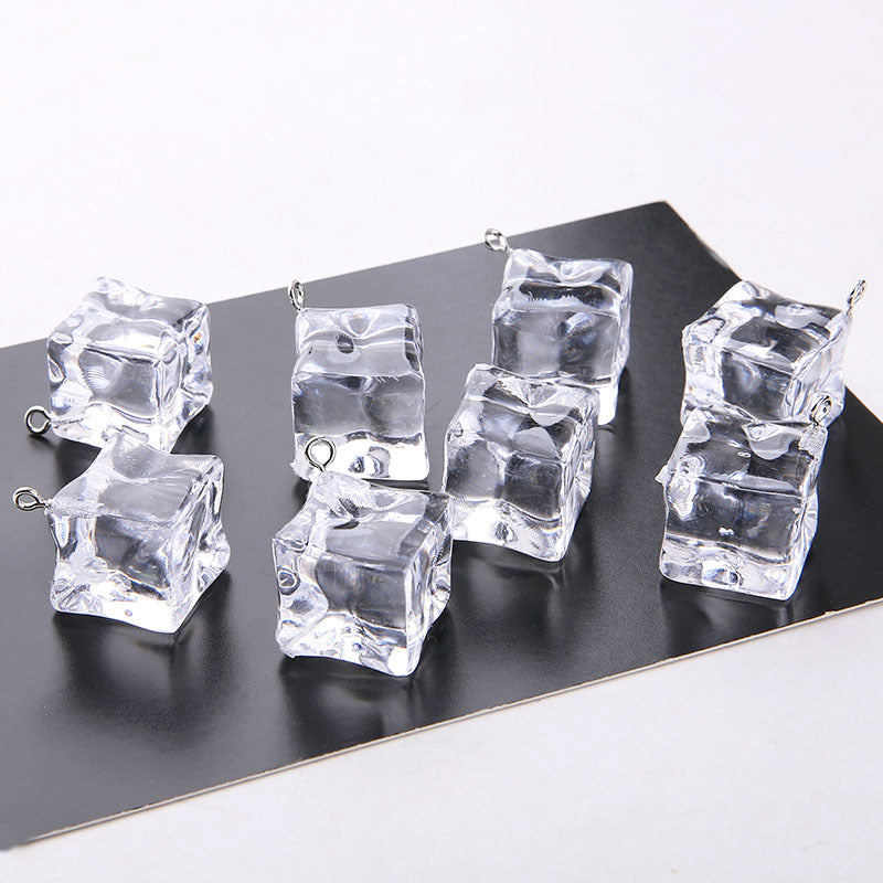 10PCS Resin Pendants Ice Cubes Irregular Transparent Jewelry Making Findings Supplies Pendants Doki Decor   