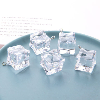 10PCS Resin Pendants Ice Cubes Irregular Transparent Jewelry Making Findings Supplies Pendants Doki Decor   