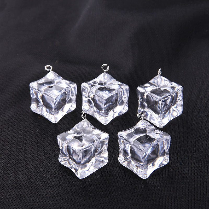 10PCS Resin Pendants Ice Cubes Irregular Transparent Jewelry Making Findings Supplies Pendants Doki Decor   