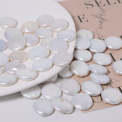 10PCS Natural Freshwater Pearls Round Flat Baroque Irregular With Hole Luxury For Jewelry Making Pearls Doki Decor   