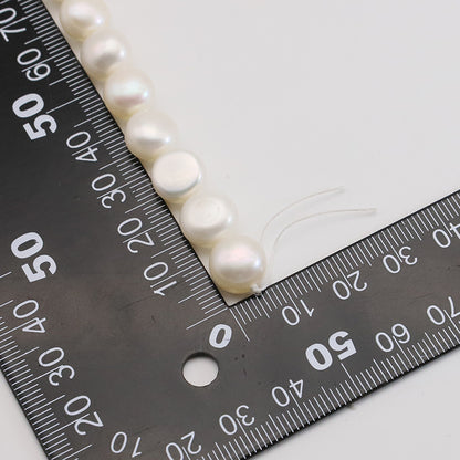 80PCS Natural Freshwater Pearls Flat Button Round With Hole Luxury For Jewelry Making Pearls Doki Decor   