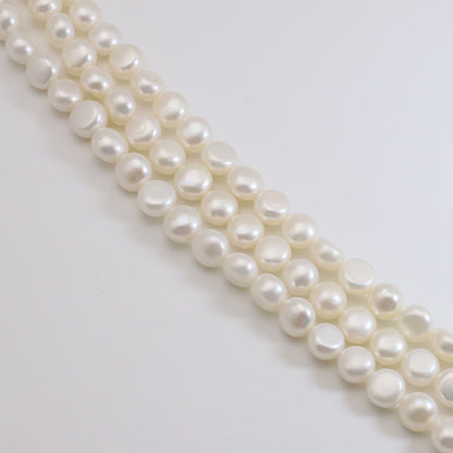 80PCS Natural Freshwater Pearls Flat Button Round With Hole Luxury For Jewelry Making Pearls Doki Decor   