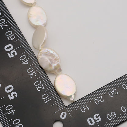 40PCS Natural Freshwater Pearls Flat Oval Gray With Hole Luxury For Jewelry Making Pearls Doki Decor   