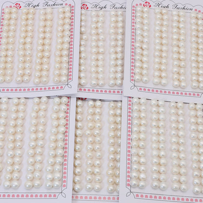 1 Card Natural Freshwater Pearls Flat Round Half Hole 2mm-12mm Luxury For Jewelry Making Wholesale Pearls Doki Decor   