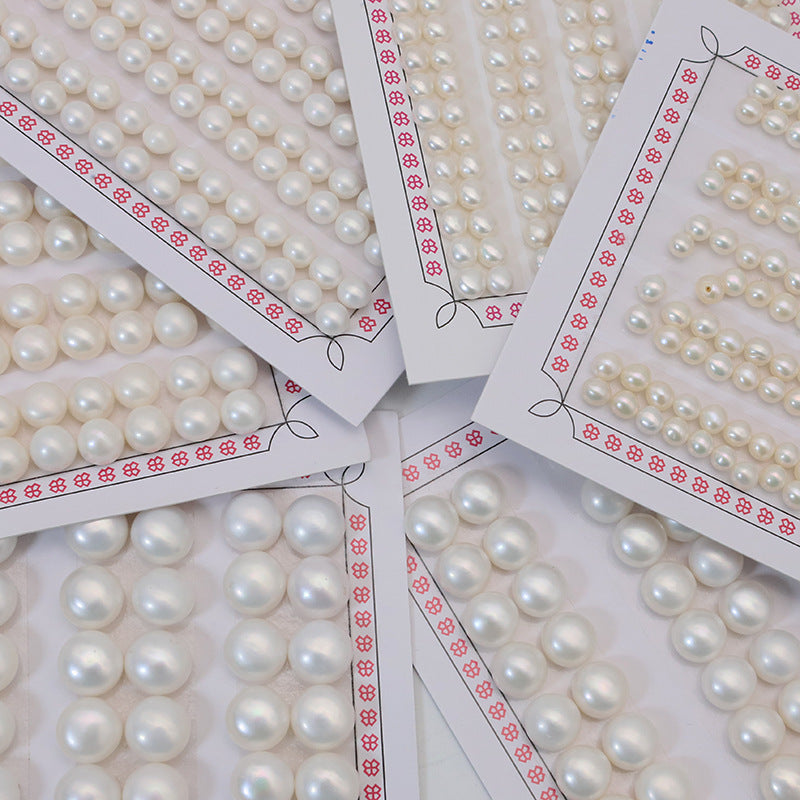 1 Card Natural Freshwater Pearls Flat Round Half Hole 2mm-12mm Luxury For Jewelry Making Wholesale Pearls Doki Decor   