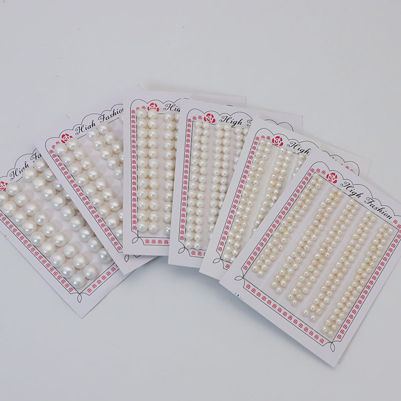 1 Card Natural Freshwater Pearls Flat Round Half Hole 2mm-12mm Luxury For Jewelry Making Wholesale Pearls Doki Decor   