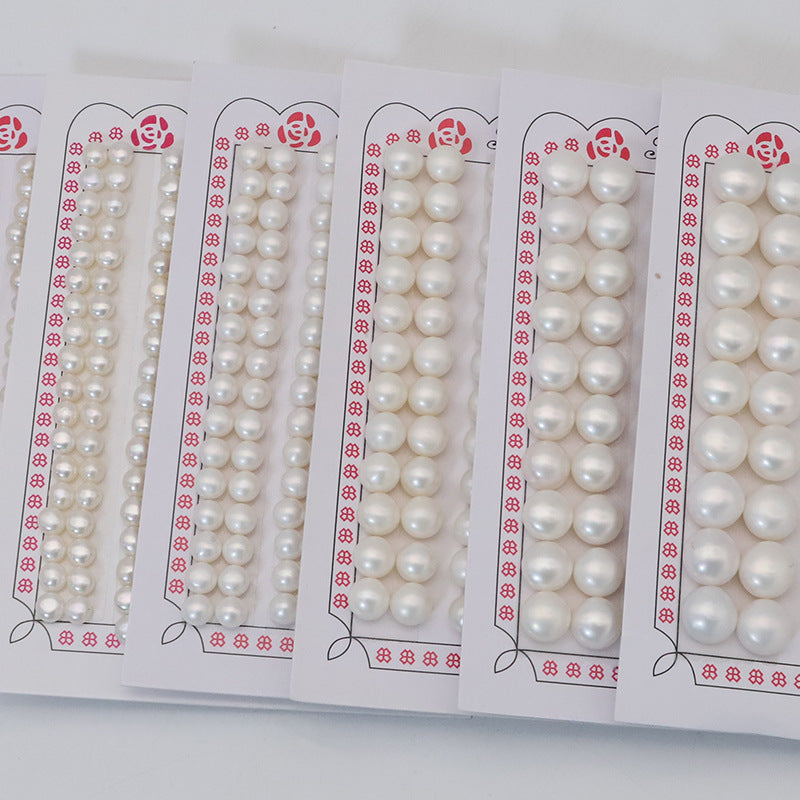 1 Card Natural Freshwater Pearls Flat Round Half Hole 2mm-12mm Luxury For Jewelry Making Wholesale Pearls Doki Decor   