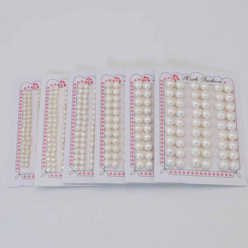 1 Card Natural Freshwater Pearls Flat Round Half Hole 2mm-12mm Luxury For Jewelry Making Wholesale Pearls Doki Decor   