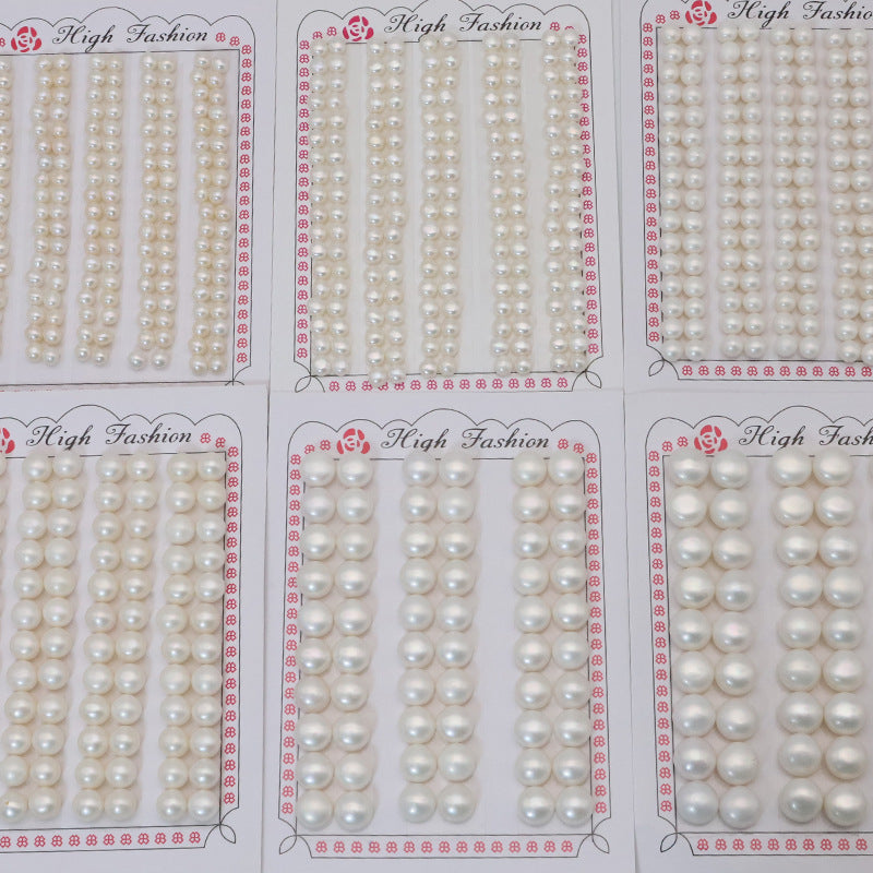 1 Card Natural Freshwater Pearls Flat Round Half Hole 2mm-12mm Luxury For Jewelry Making Wholesale Pearls Doki Decor   