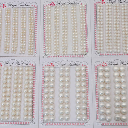 1 Card Natural Freshwater Pearls Flat Round Half Hole 2mm-12mm Luxury For Jewelry Making Wholesale Pearls Doki Decor   