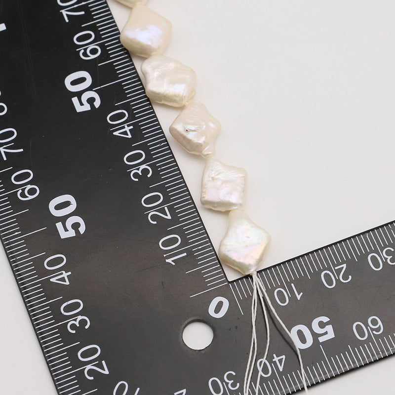 60PCS Natural Freshwater Pearls Flat Square With Hole Luxury For Jewelry Making Pearls Doki Decor   