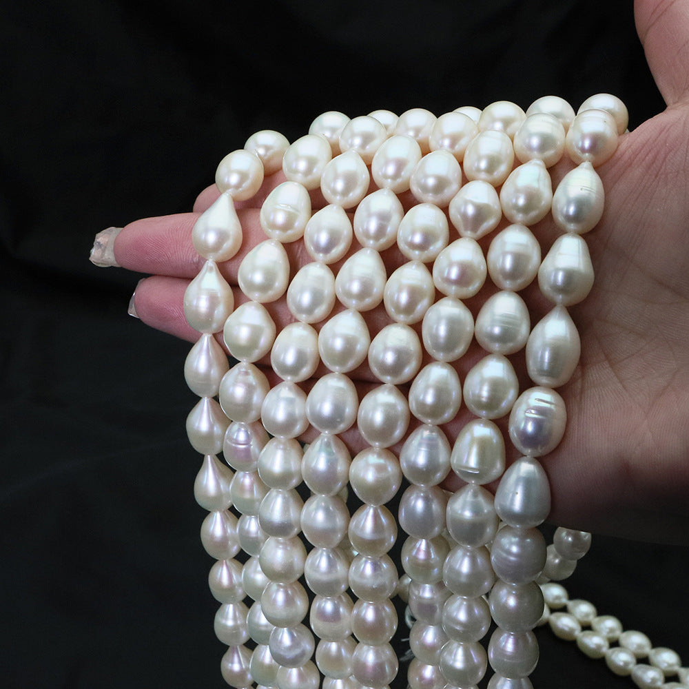 2 Chains Natural Freshwater Pearls Oval 3mm-12mm With Hole Luxury For Jewelry Making Pearls Doki Decor   