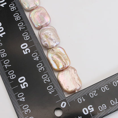 20PCS Natural Freshwater Pearls Square Flat Whtie Purple With Hole Luxury For Jewelry Making Pearls Doki Decor   