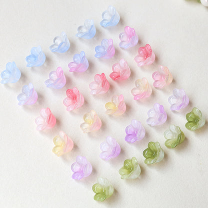 10PCS Natural Glaze Spacer Beads Pearls Tray Flower Glass With Hole For Jewelry Making Finding Kits Beads Doki Decor   