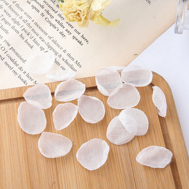 10PCS Pendants Mesh Petals Flower With Loop Jewelry Making Findings Supplies Pendants Doki Decor White  