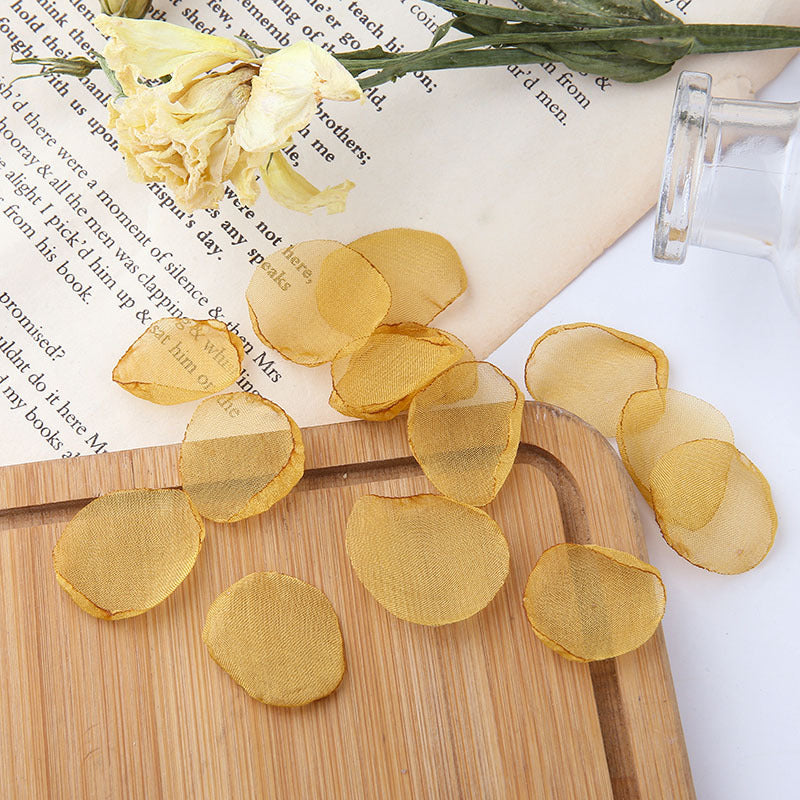 10PCS Pendants Mesh Petals Flower With Loop Jewelry Making Findings Supplies Pendants Doki Decor Yellow  