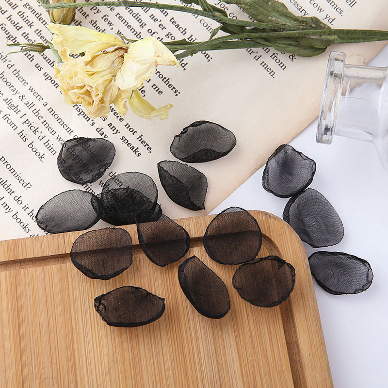 10PCS Pendants Mesh Petals Flower With Loop Jewelry Making Findings Supplies Pendants Doki Decor Black  