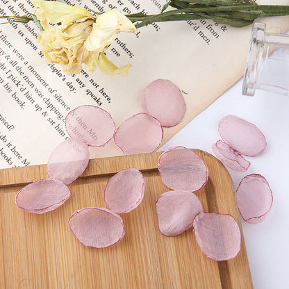 10PCS Pendants Mesh Petals Flower With Loop Jewelry Making Findings Supplies Pendants Doki Decor Pink  