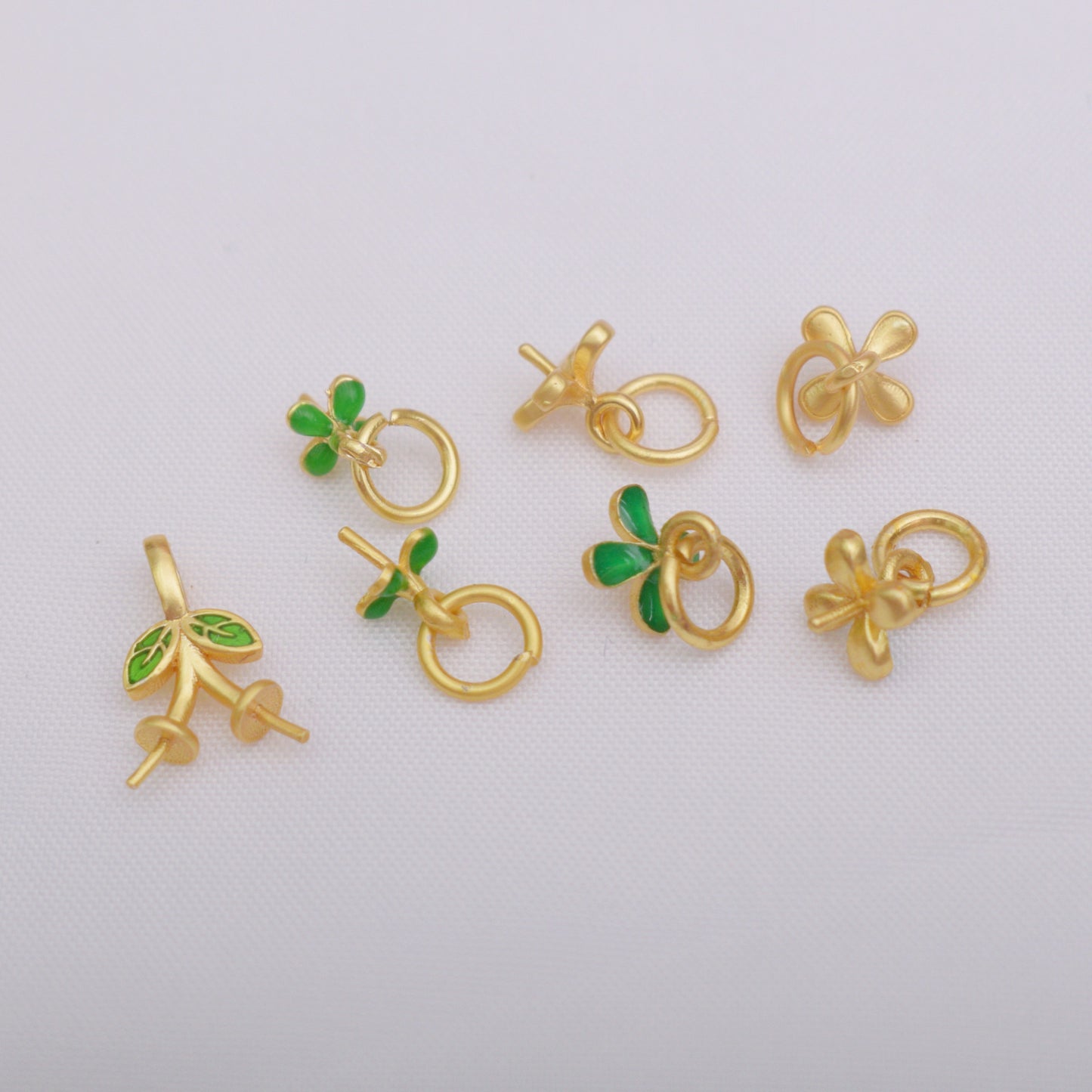 20PCS Placer Gold Beads Pearls Tray Screws Leaf Leaves For Jewelry Making Finding Kits Repair Clasps Doki Decor   