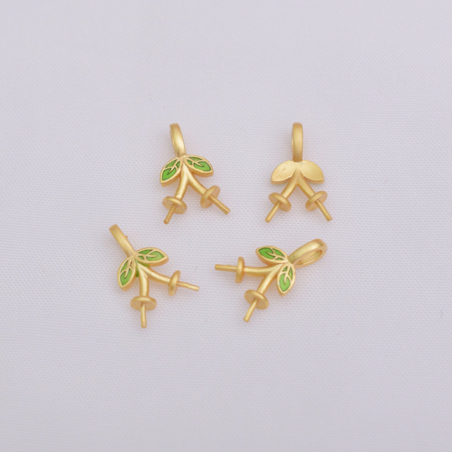 20PCS Placer Gold Beads Pearls Tray Screws Leaf Leaves For Jewelry Making Finding Kits Repair Clasps Doki Decor   