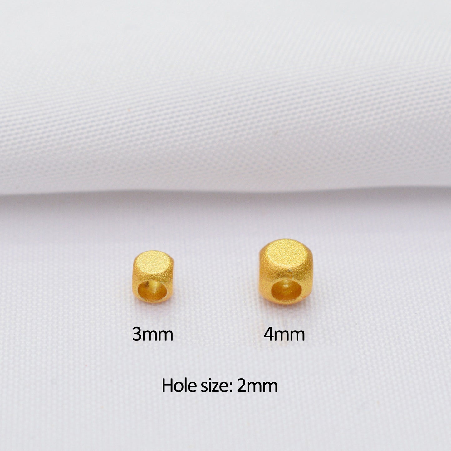 100PCS Placer Gold Spacer Beads Cube Large Hole Square Charm For Jewelry Making DIY Beads Doki Decor   