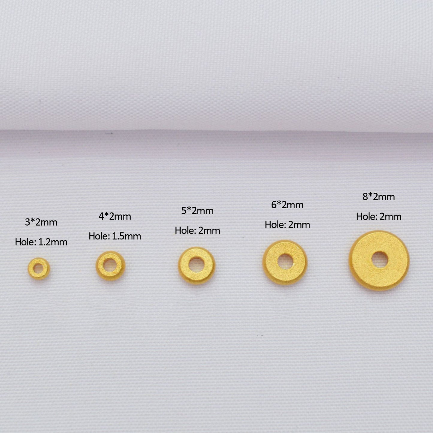 100PCS Placer Gold Spacer Beads Hollow Wheel Round Circle Frosted Large Hole Charm For Jewelry Making DIY Beads Doki Decor   