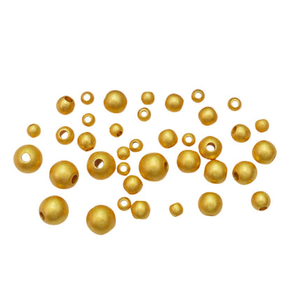 100PCS Placer Gold Spacer Beads Frosted Round Large Hole For Jewelry Making DIY Beads Doki Decor   