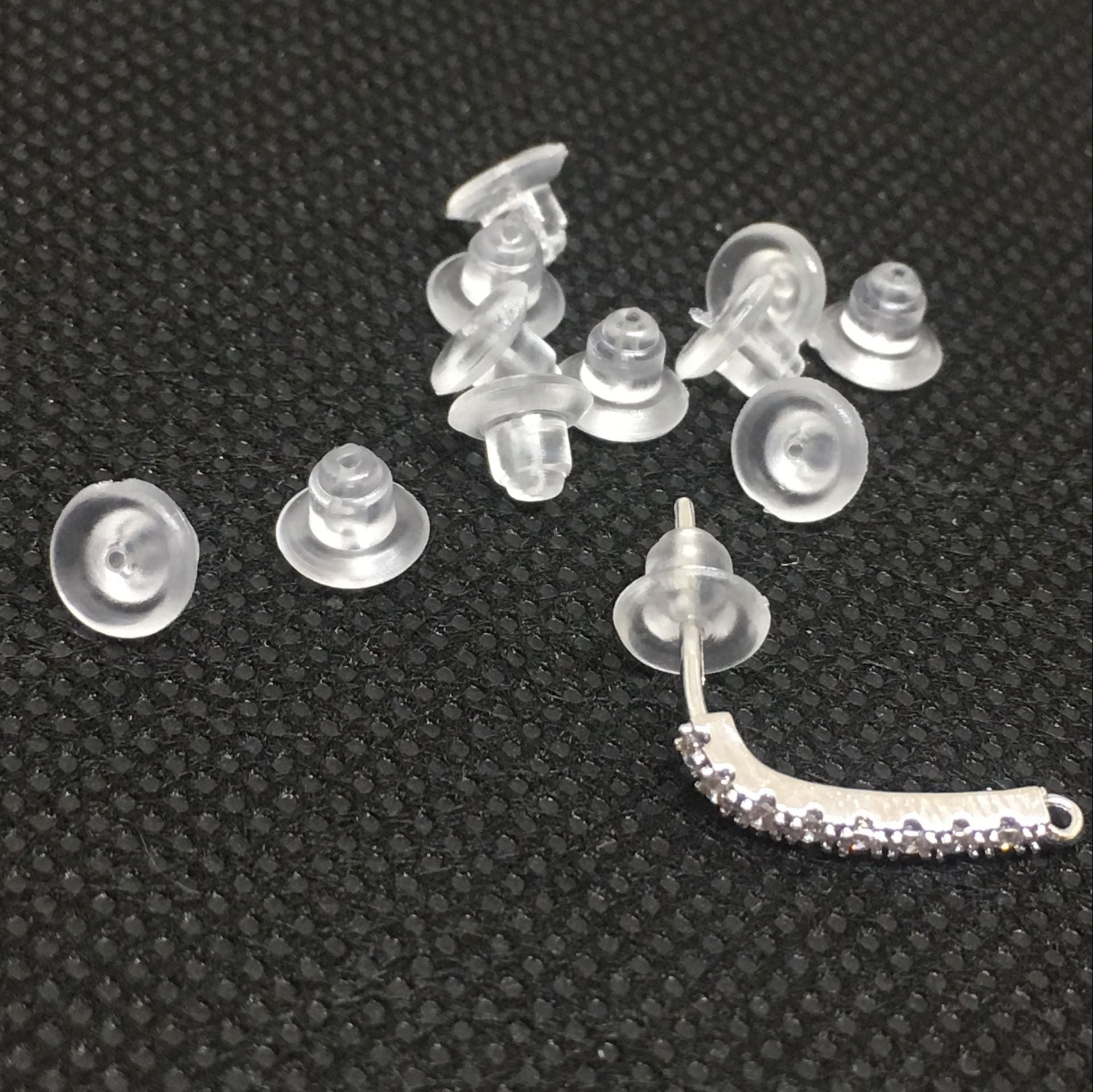 100PCS Resin Earring Backs Hat Ear Stoppers Clear Replacement Environmental For Jewelry Making DIY Earrings Backs Doki Decor   