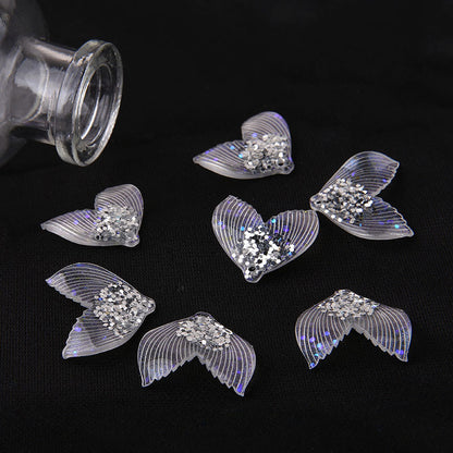 10PCS Resin Pendants Fishtail Transparent Sequins Charms Jewelry Making Findings Supplies Pendants Doki Decor   