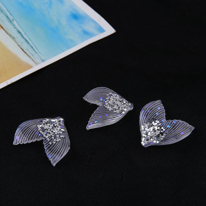 10PCS Resin Pendants Fishtail Transparent Sequins Charms Jewelry Making Findings Supplies Pendants Doki Decor   