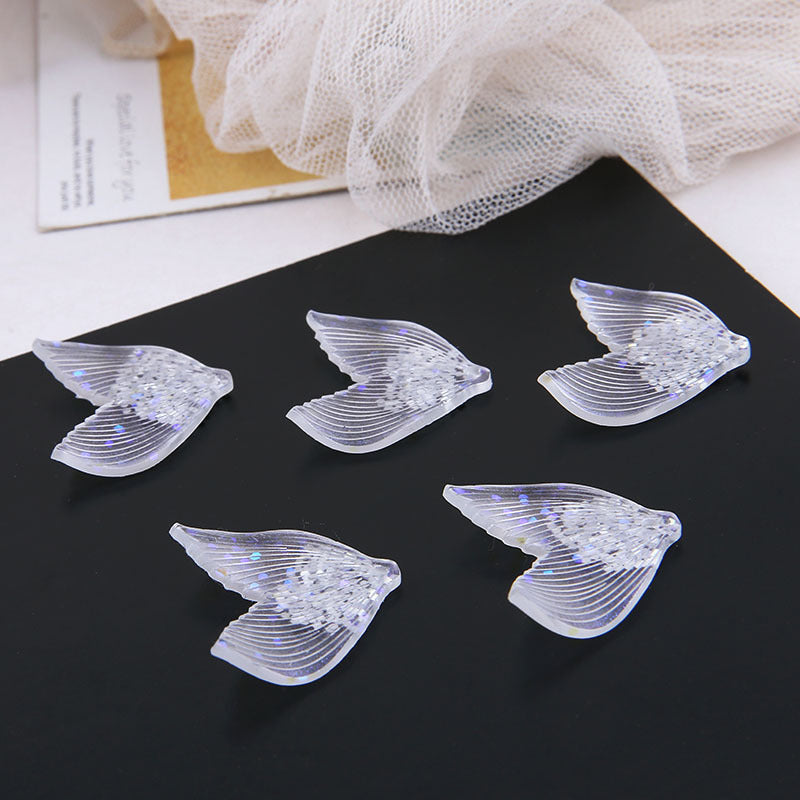 10PCS Resin Pendants Fishtail Transparent Sequins Charms Jewelry Making Findings Supplies Pendants Doki Decor   