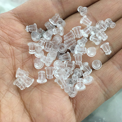 1000PCS Premium Silicone Earring Backs Bullet Cup Ear Stoppers Clear Replacement Hypoallergenic For Jewelry Making DIY Earrings Backs Doki Decor   