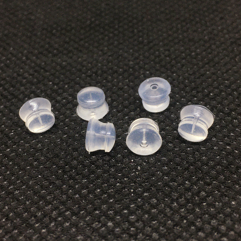 100PCS Silicone Earring Backs Flowerpot Ear Stoppers Clear Replacement Environmental For Jewelry Making DIY Earrings Backs Doki Decor   