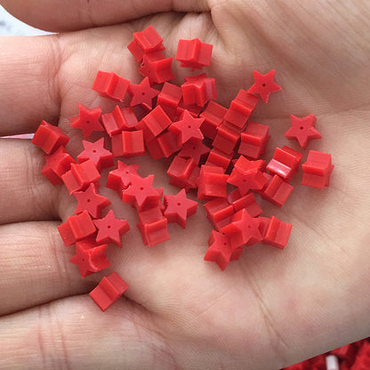 100PCS Silicone Earring Backs Heart Star Ear Stoppers Red Clear Replacement For Jewelry Making DIY Earrings Backs Doki Decor Star# Red 