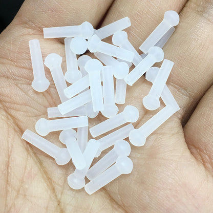 100PCS Silicone Earring Backs Long Trumpet Round Ear Stoppers Clear Replacement Environmental For Jewelry Making DIY Earrings Backs Doki Decor 3#  