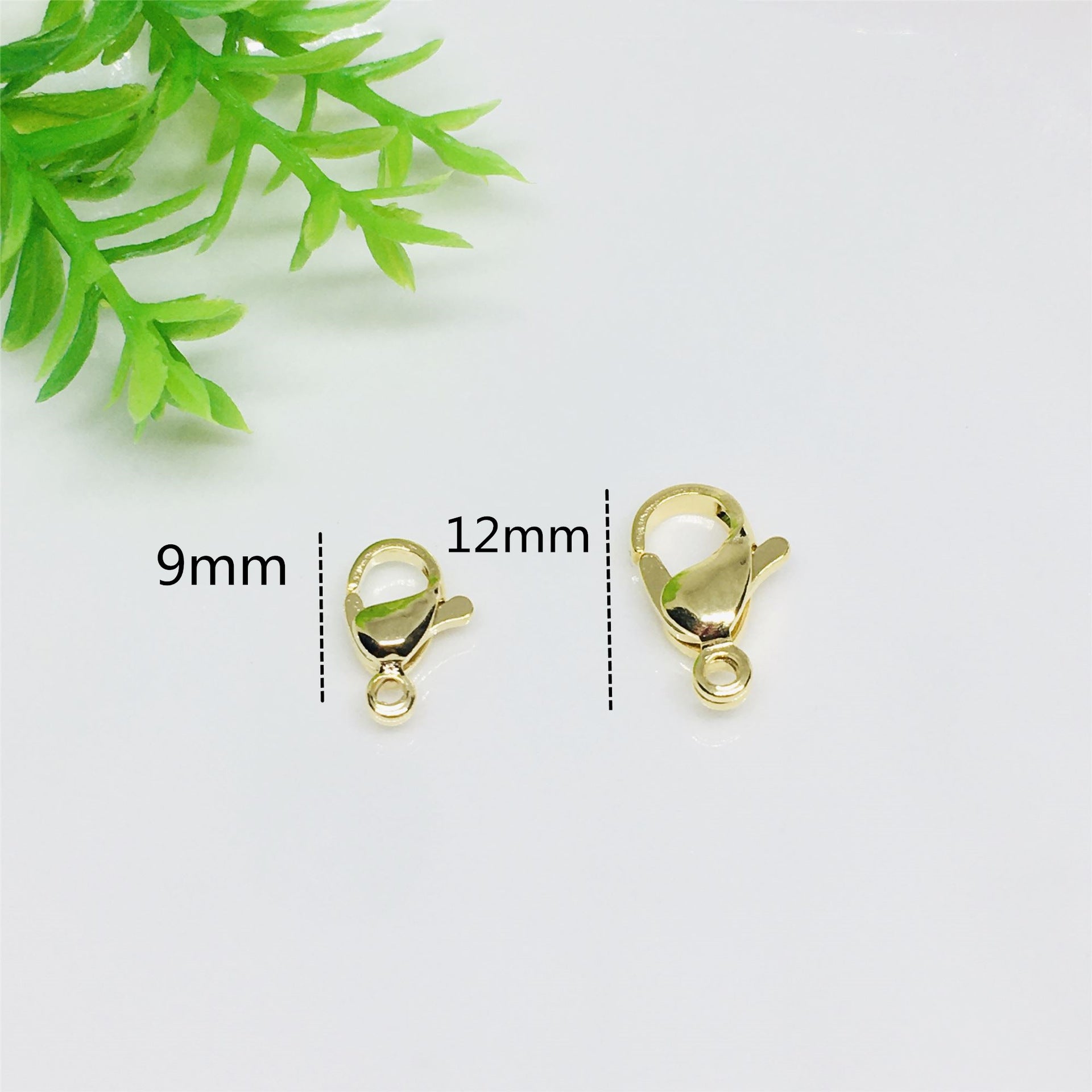 100PCS Stainless Steel 18K Gold Filled Lobster Claw Clasps With Loop For Jewelry Making Finding Kits Repair Clasps Doki Decor   